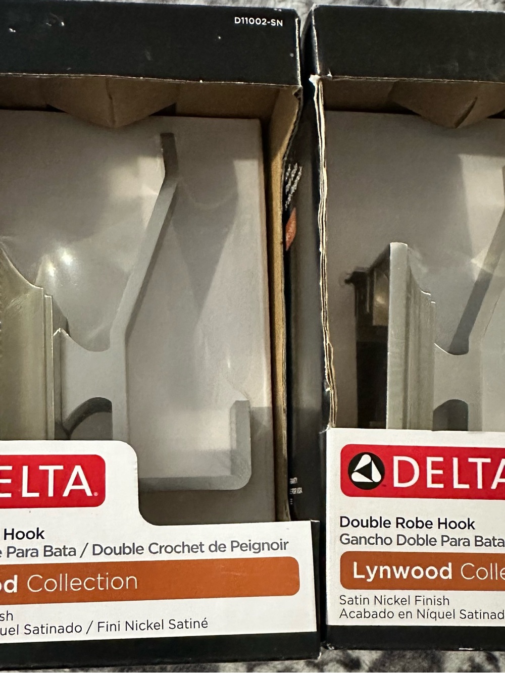 Delta Lynwood Double Robe Hook in Satin Nickel Finish